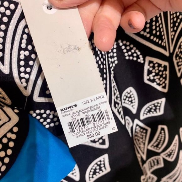 Croft & Barrow XL black white turquoise - Picture 3 of 5